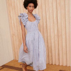 Ulla Johnson Rissa Blue/White Stripe Dress -- Size L